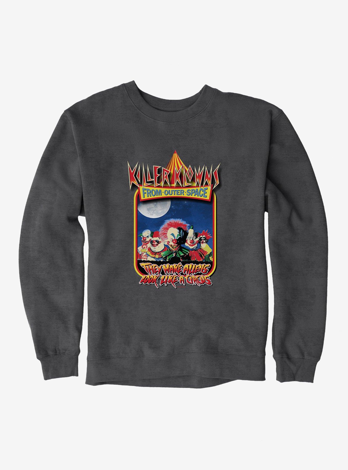 Killer Klowns From Outer Space Movie Poster Sweatshirt, DARK HEATHER, hi-res
