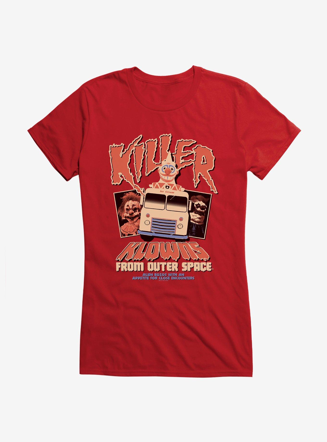 Killer Klowns From Outer Space Vintage Movie Poster Girls T-Shirt, RED, hi-res