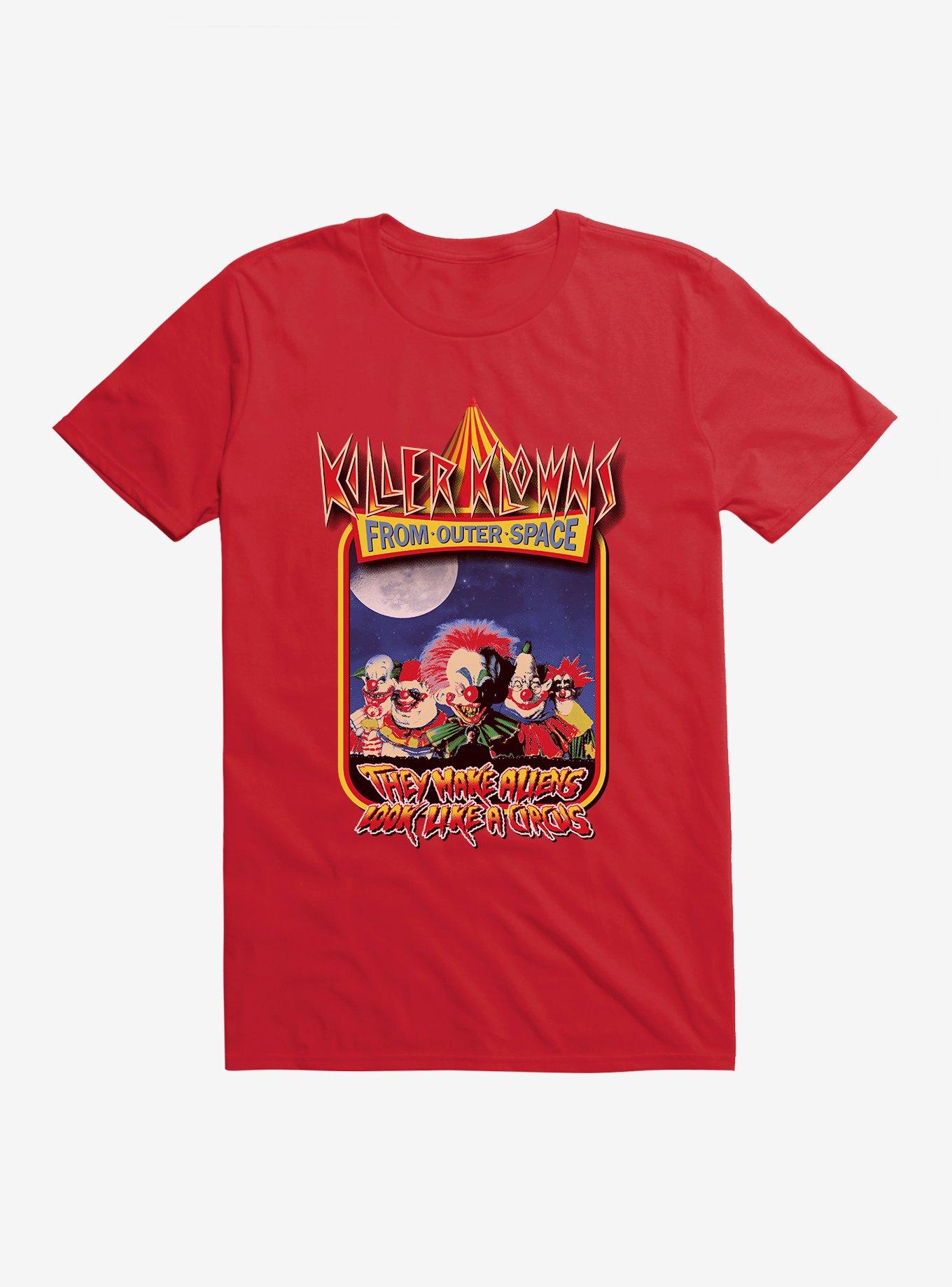 Killer Klowns From Outer Space Movie Poster T-Shirt, RED, hi-res
