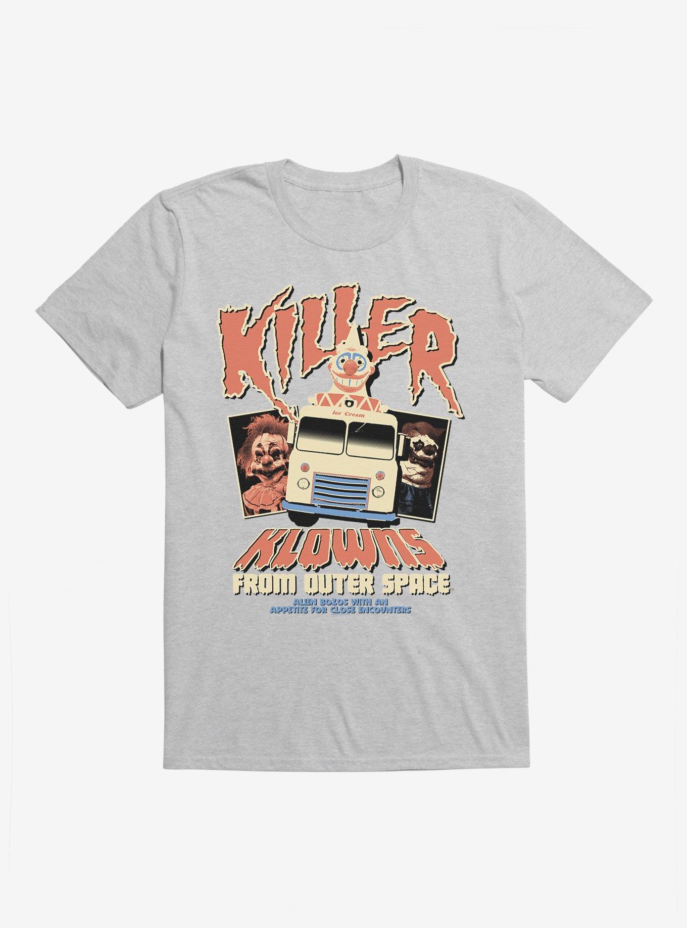 Killer Klowns From Outer Space Vintage Movie Poster T-Shirt, HEATHER GREY, hi-res