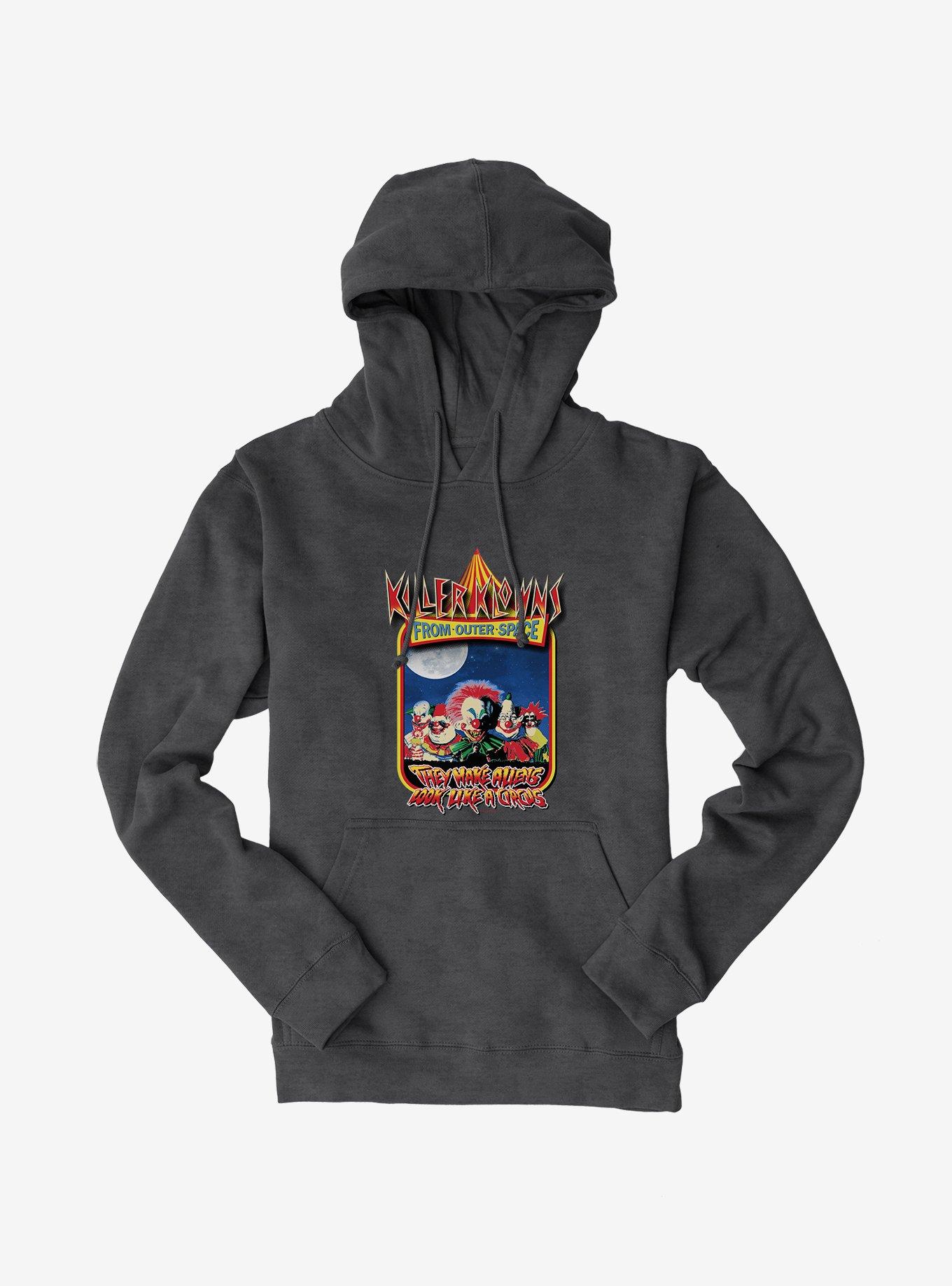 Killer Klowns From Outer Space Movie Poster Hoodie, CHARCOAL, hi-res