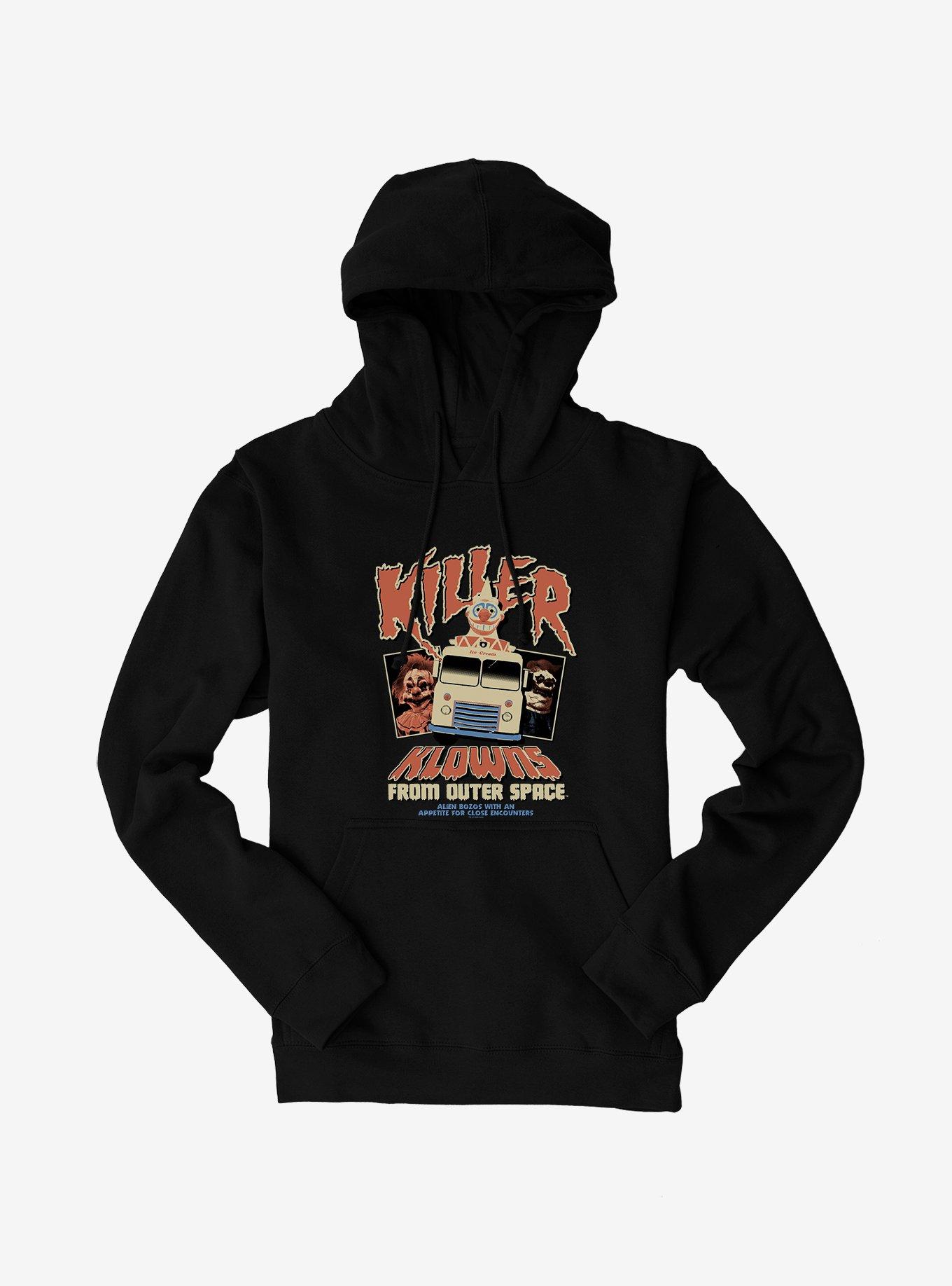 Killer Klowns From Outer Space Vintage Movie Poster Hoodie, BLACK, hi-res