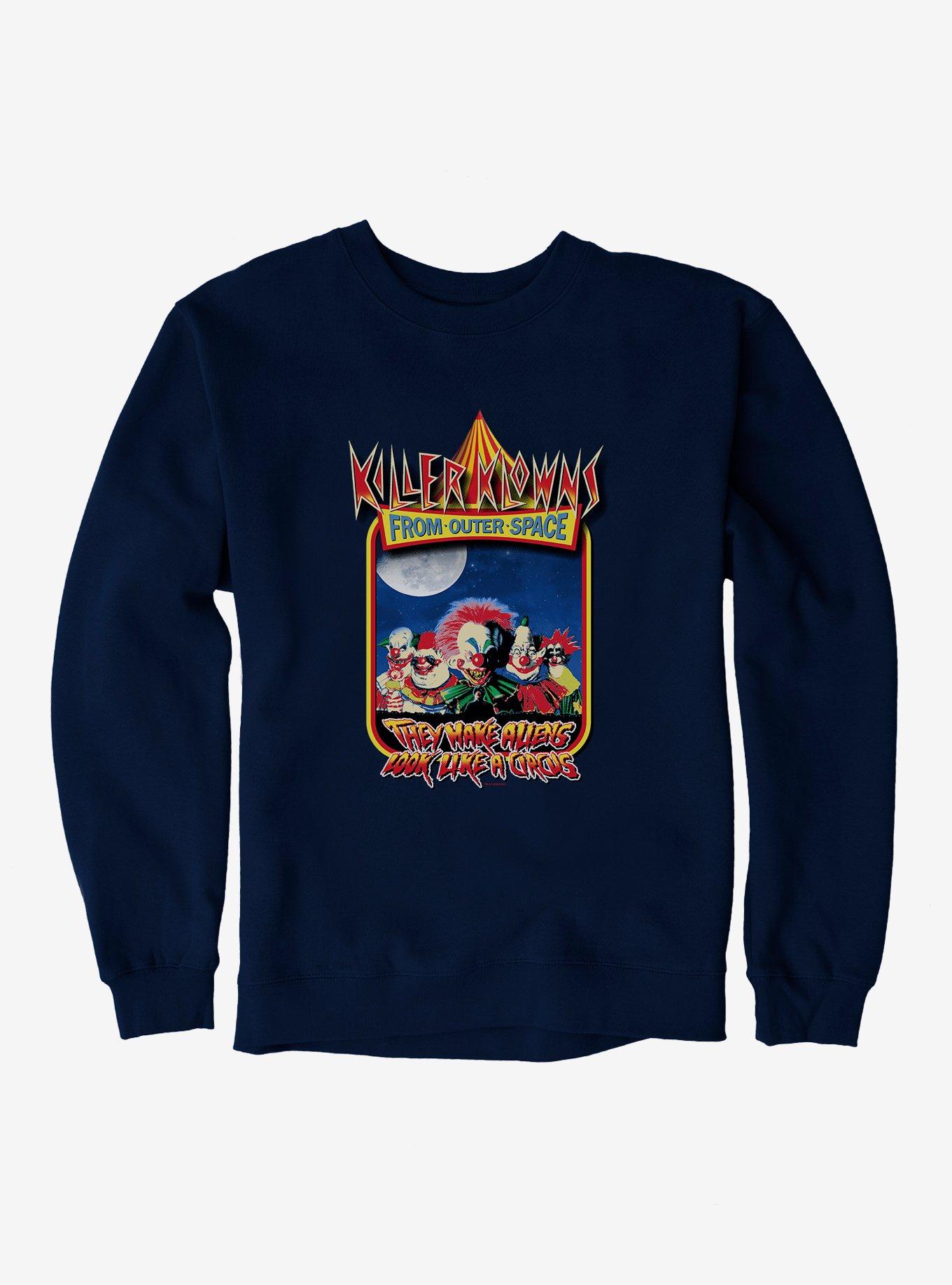 Killer Klowns From Outer Space Movie Poster Sweatshirt, NAVY, hi-res view 1