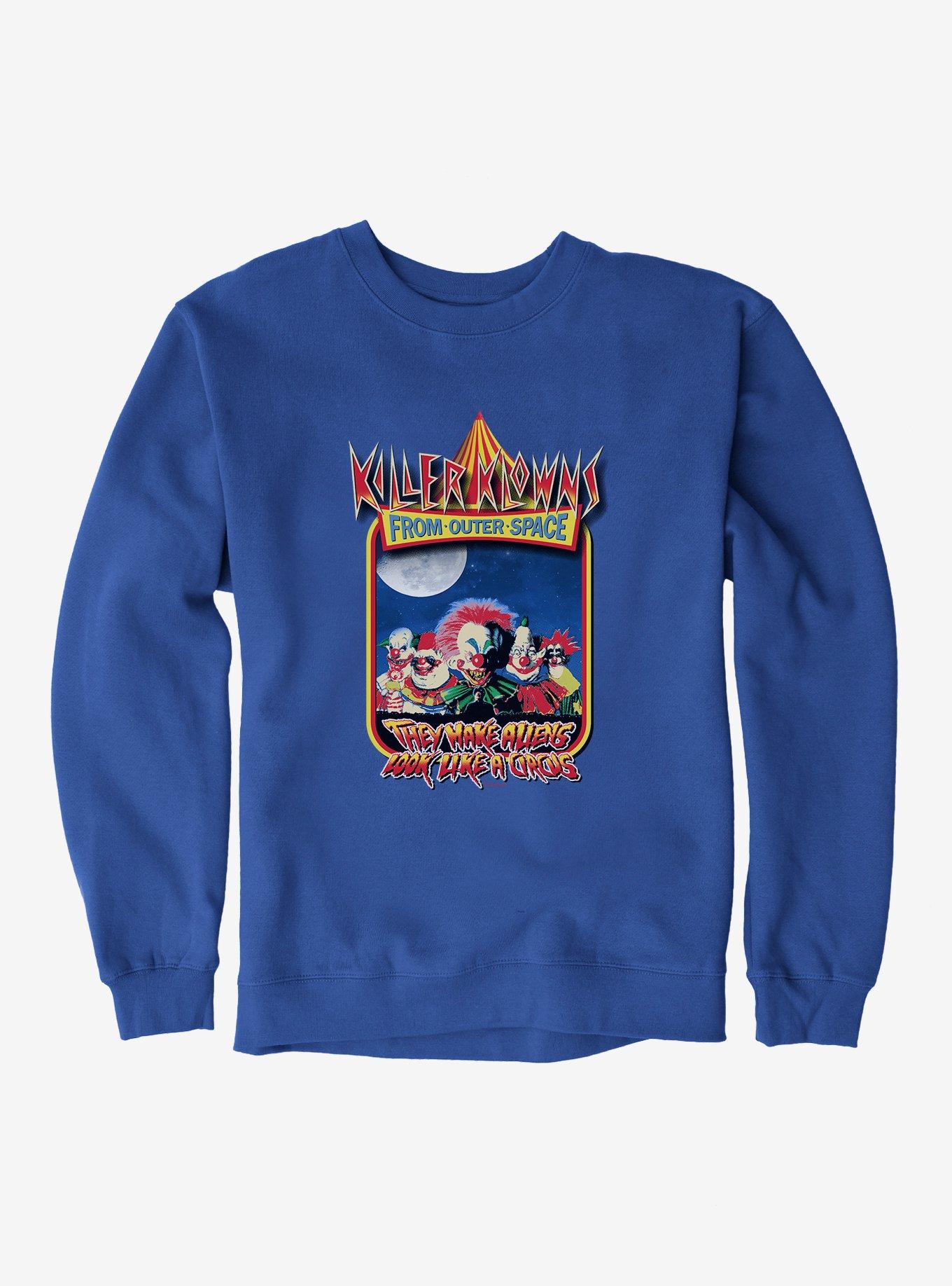 Killer Klowns From Outer Space Movie Poster Sweatshirt, ROYAL, hi-res view 1