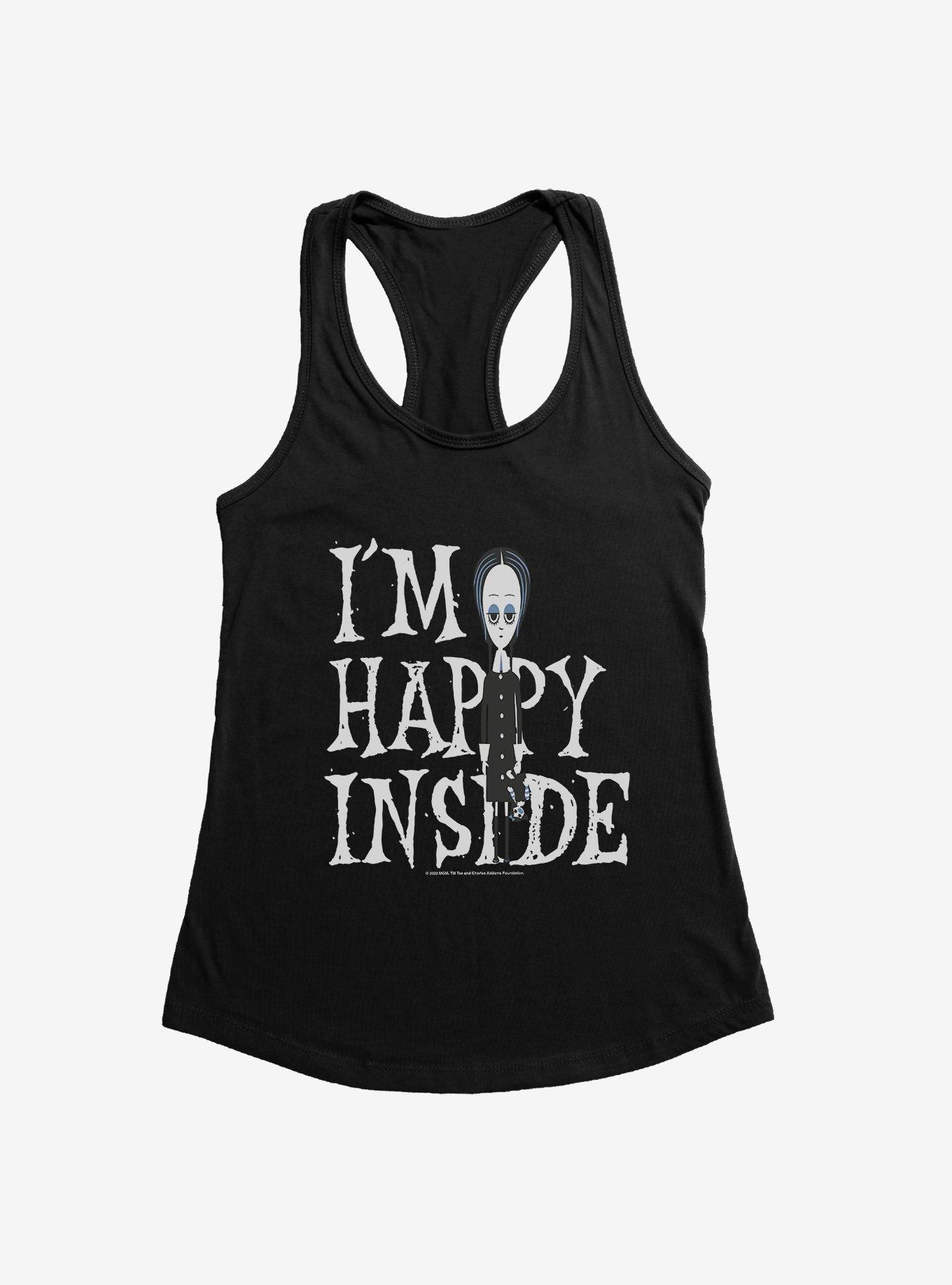 Addams Family I'm Happy Inside Girls Tank, BLACK, hi-res