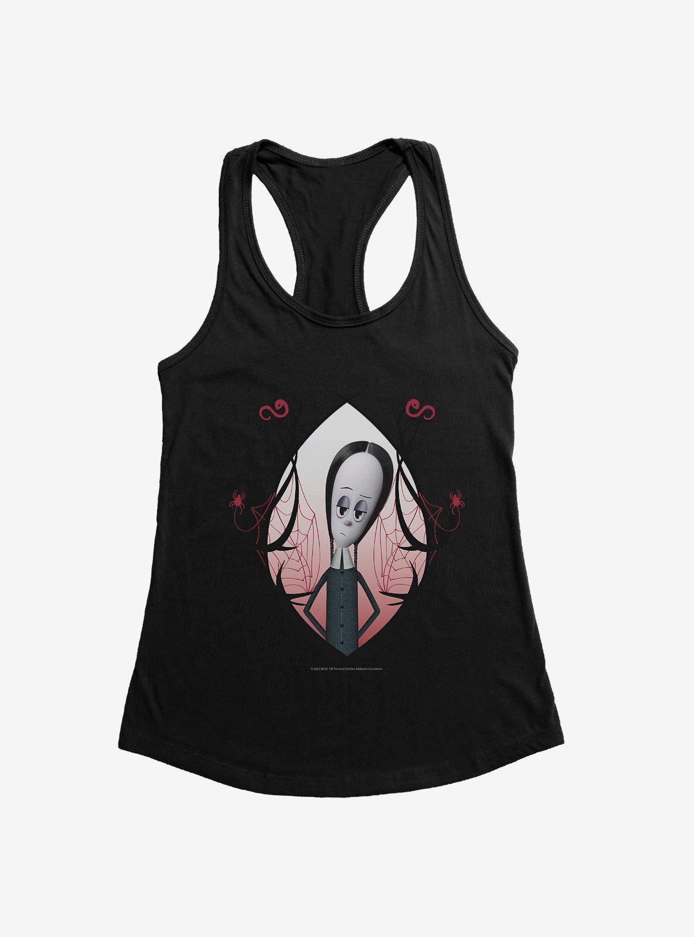 Addams Family Wednesday Spiderwebs Girls Tank, BLACK, hi-res