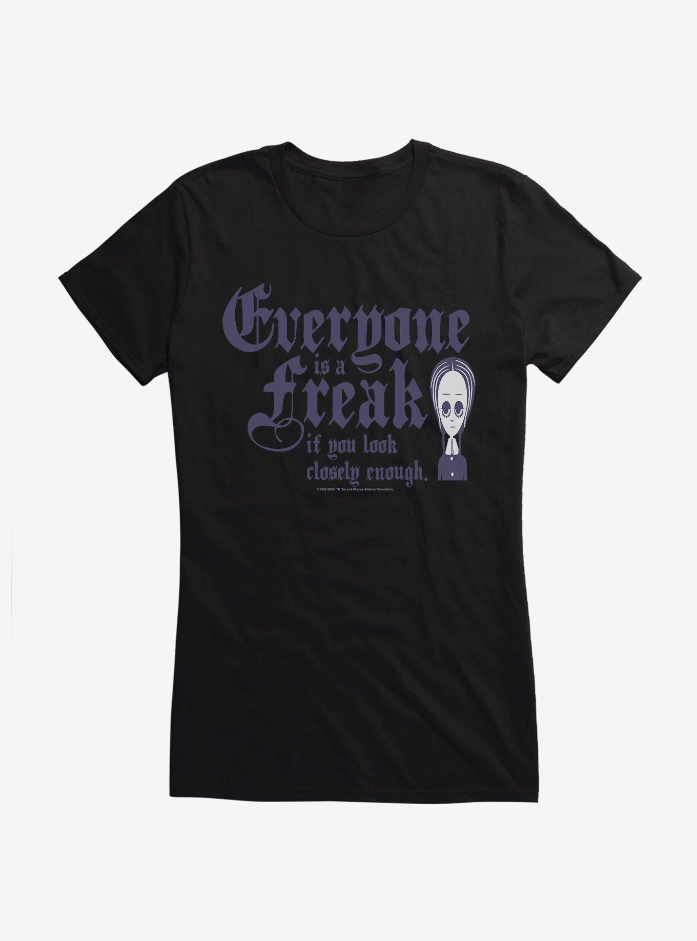 Addams Family Everyone Is A Freak Girls T-Shirt, BLACK, hi-res