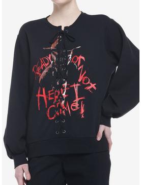 A Nightmare On Elm Street Lace-Up Girls Sweatshirt, , hi-res