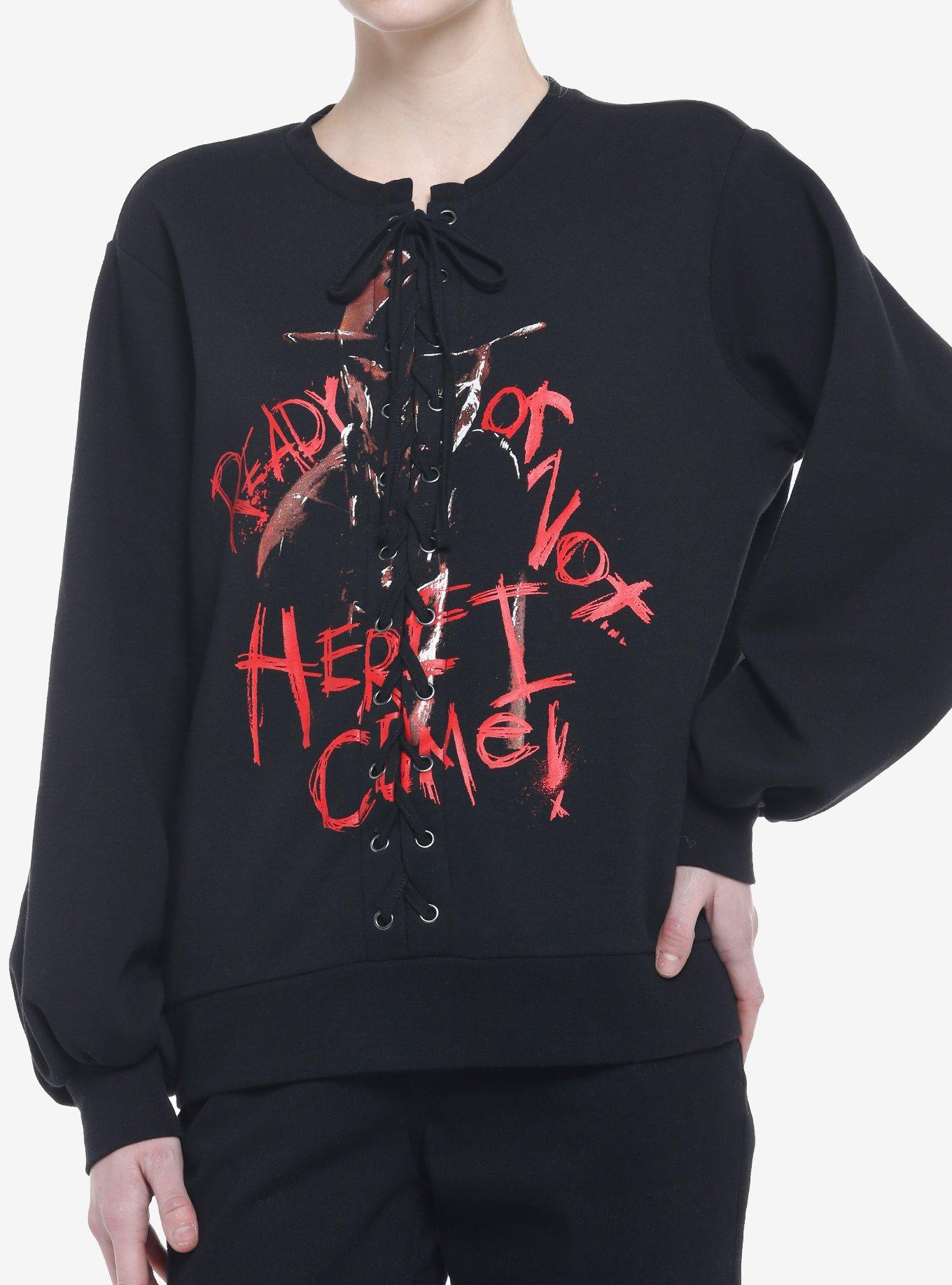 A Nightmare On Elm Street Lace-Up Girls Sweatshirt, , hi-res