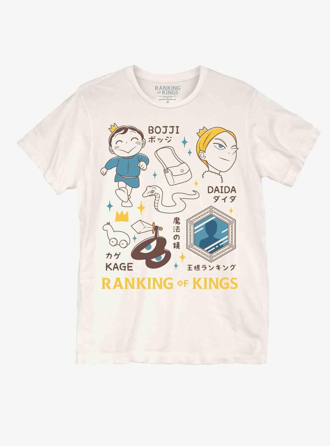 Ranking Of Kings Characters & Symbols Grid Boyfriend Fit Girls T-Shirt, MULTI, hi-res