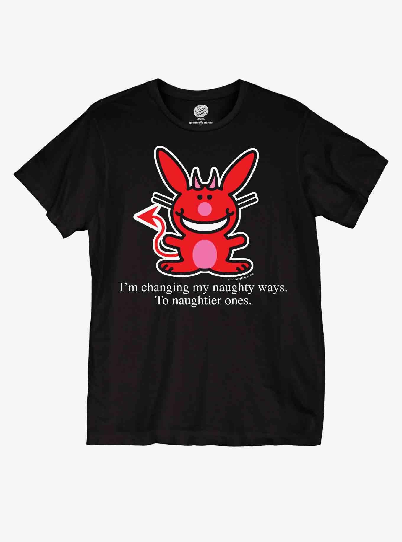 It's Happy Bunny Devil Boyfriend Fit Girls T-Shirt, MULTI, hi-res
