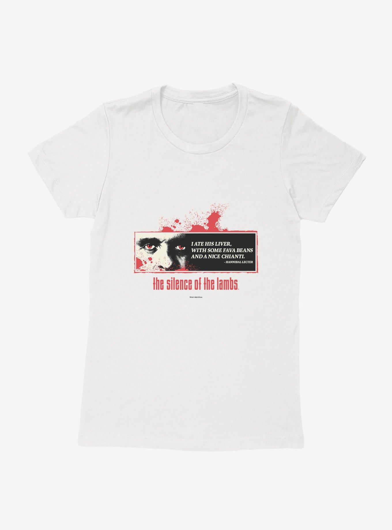 Silence Of The Lambs I Ate His Liver Womens T-Shirt, WHITE, hi-res