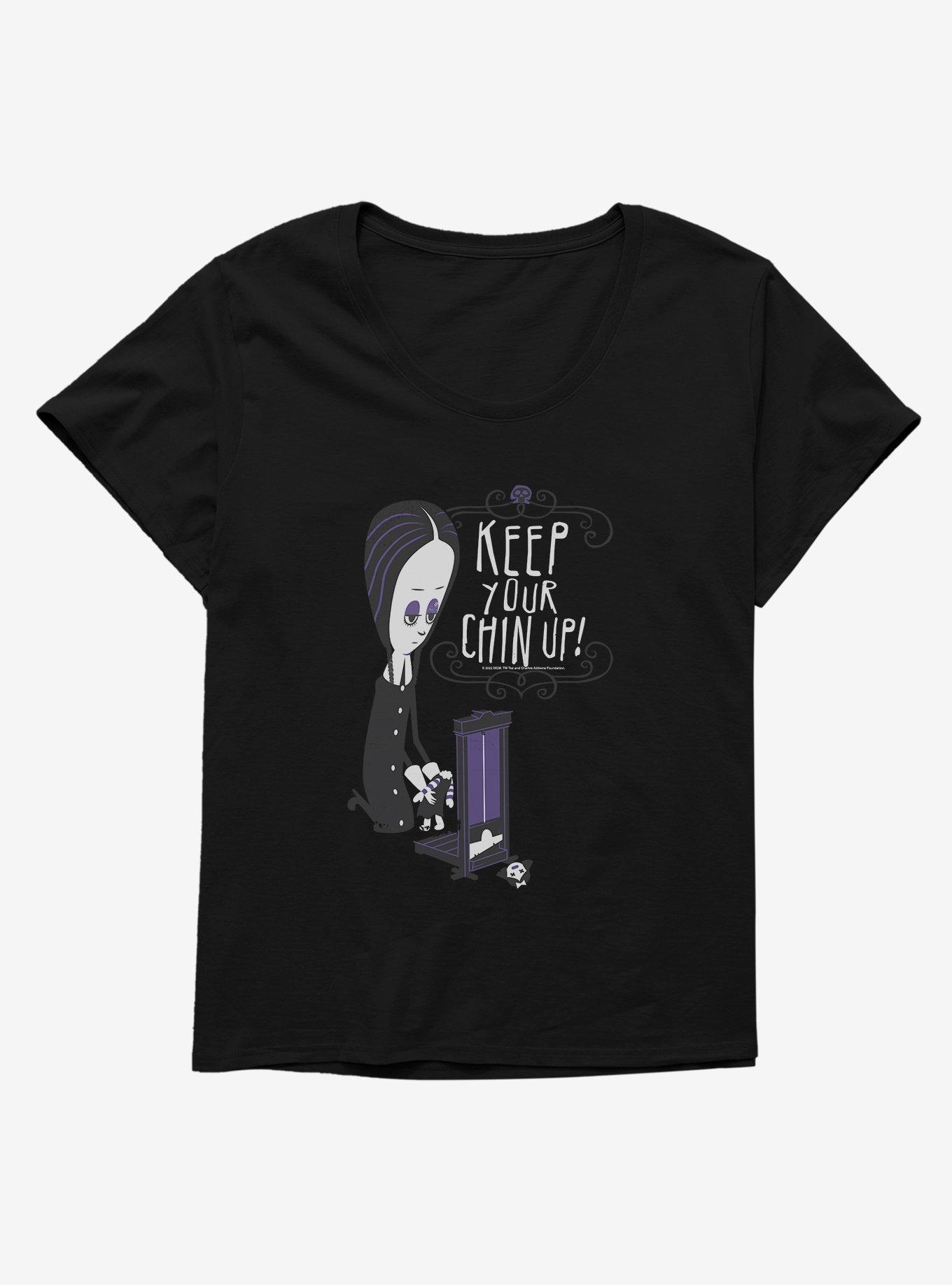 Addams Family Keep Your Chin Up! Girls T-Shirt Plus Size, BLACK, hi-res