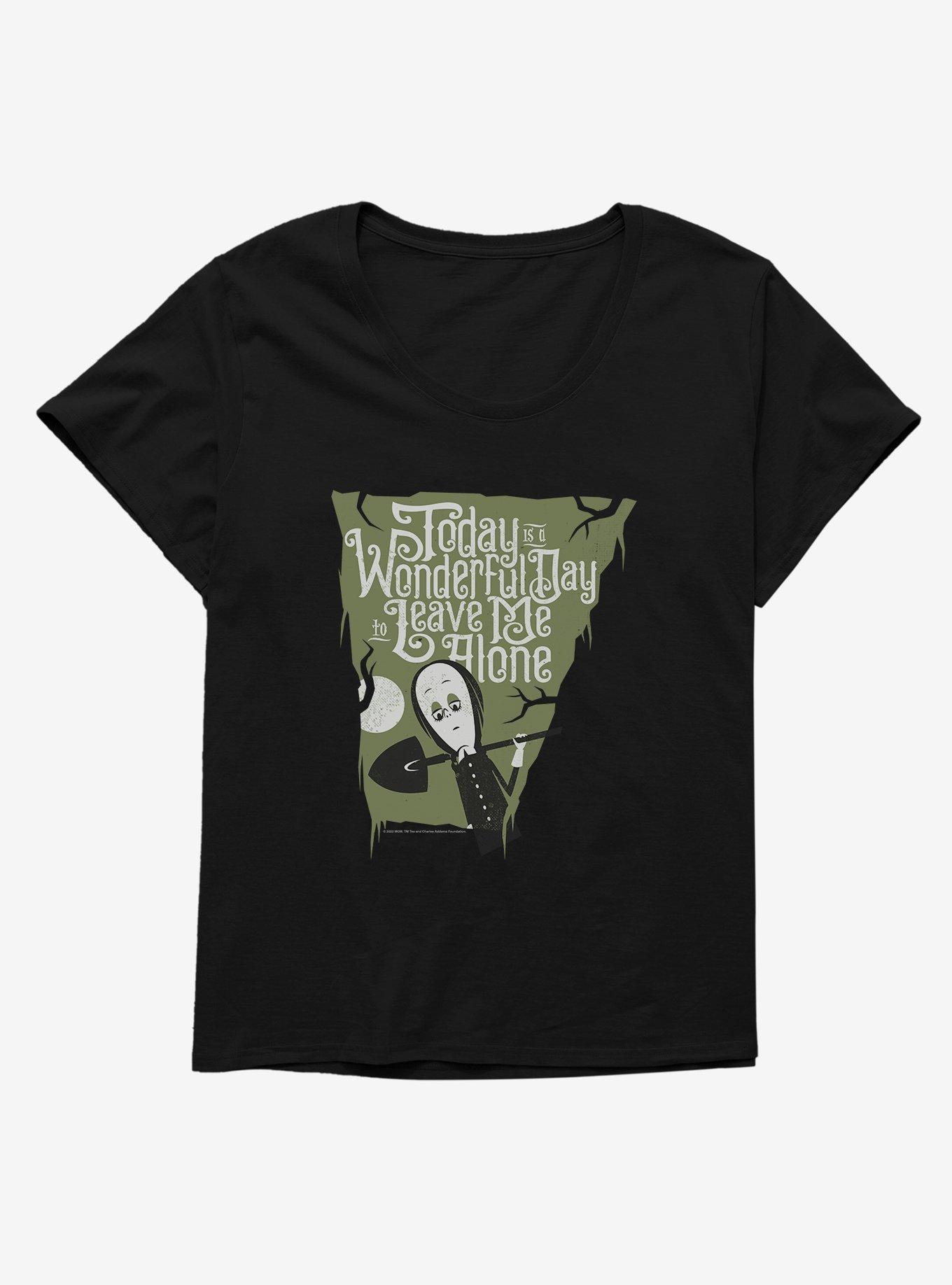 Addams Family Leave Me Alone Girls T-Shirt Plus Size, BLACK, hi-res