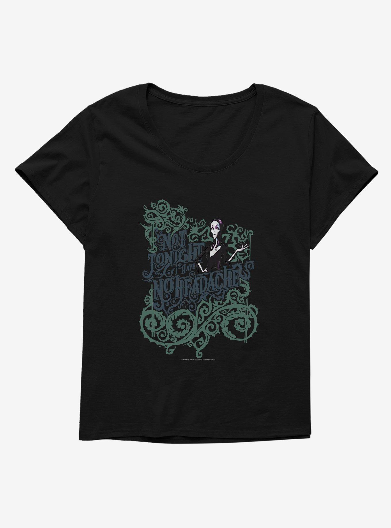 Addams Family Not Tonight Girls T-Shirt Plus Size, BLACK, hi-res