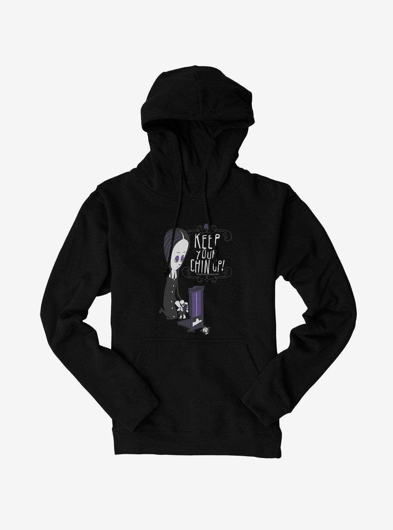The Addams Family Keep Your Chin Up! Hoodie, BLACK, hi-res