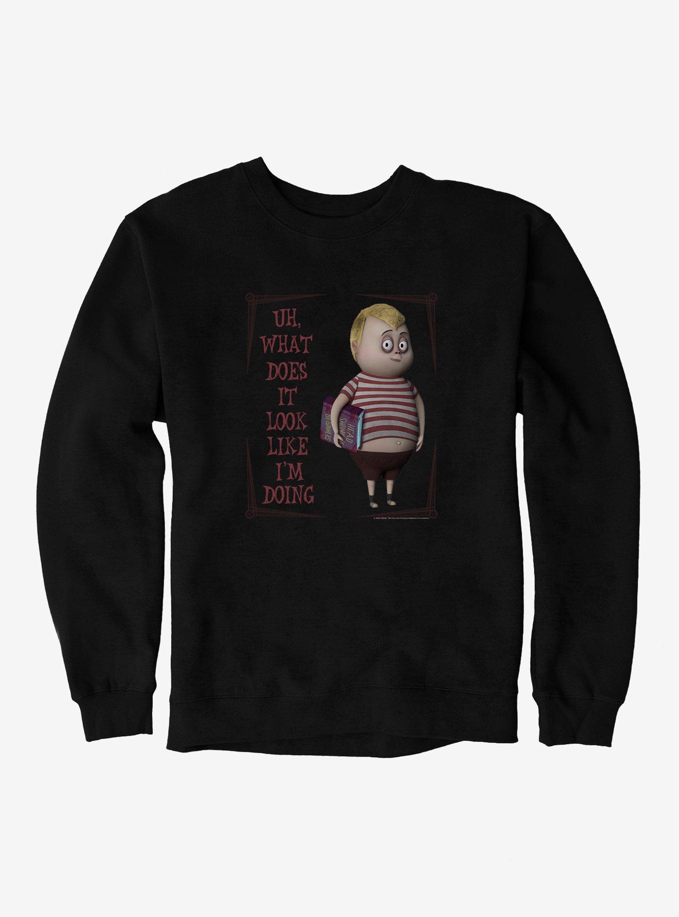 The Addams Family Head Shrinking Sweatshirt, BLACK, hi-res