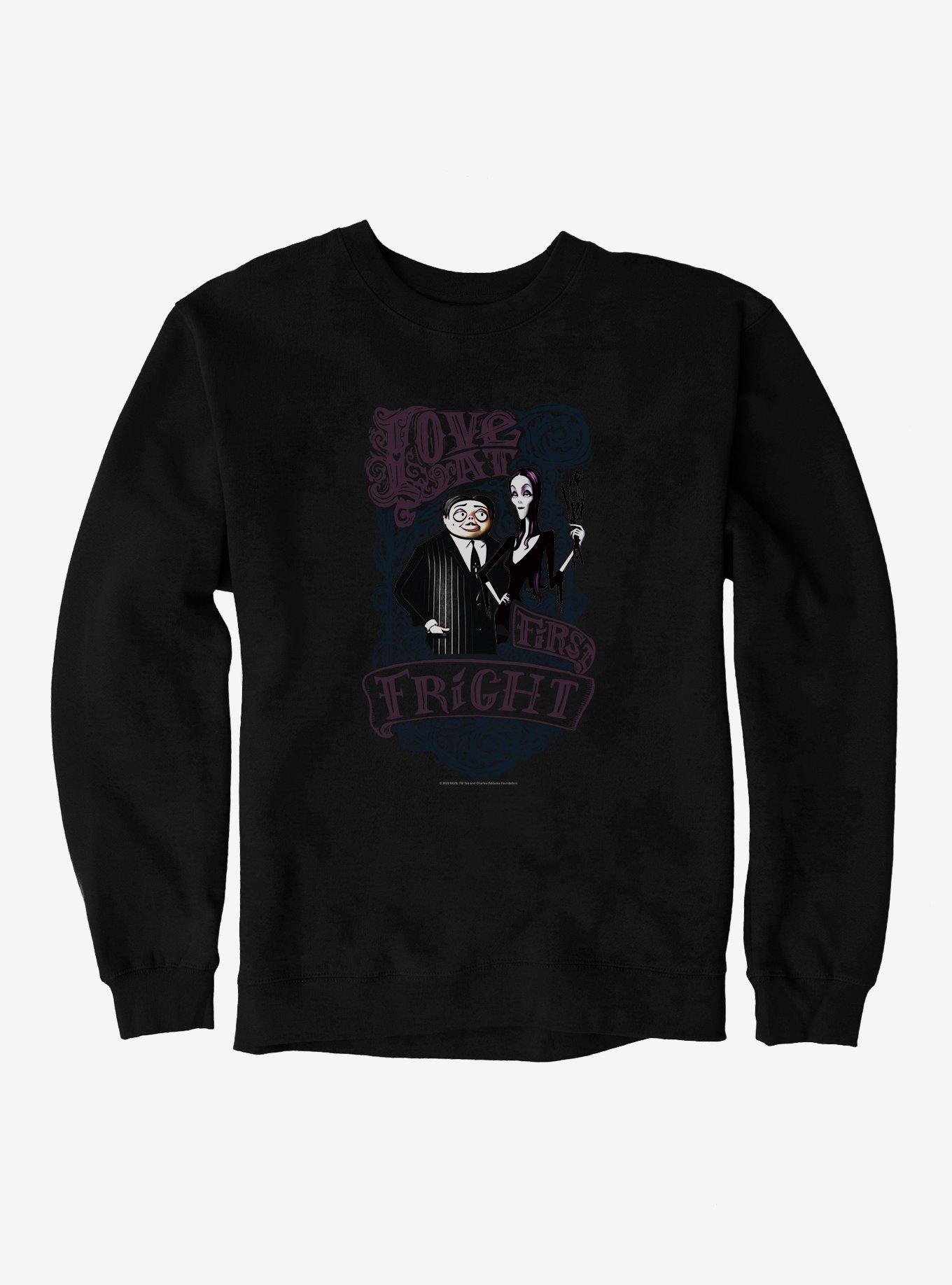 The Addams Family Love At First Fright Sweatshirt, BLACK, hi-res