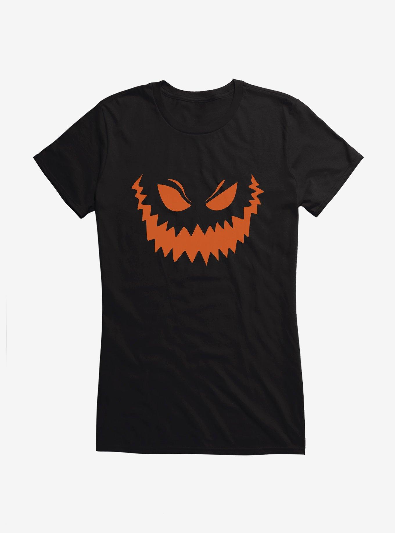 Halloween Grim Jack-O'-Lantern Girls T-Shirt, BLACK, hi-res