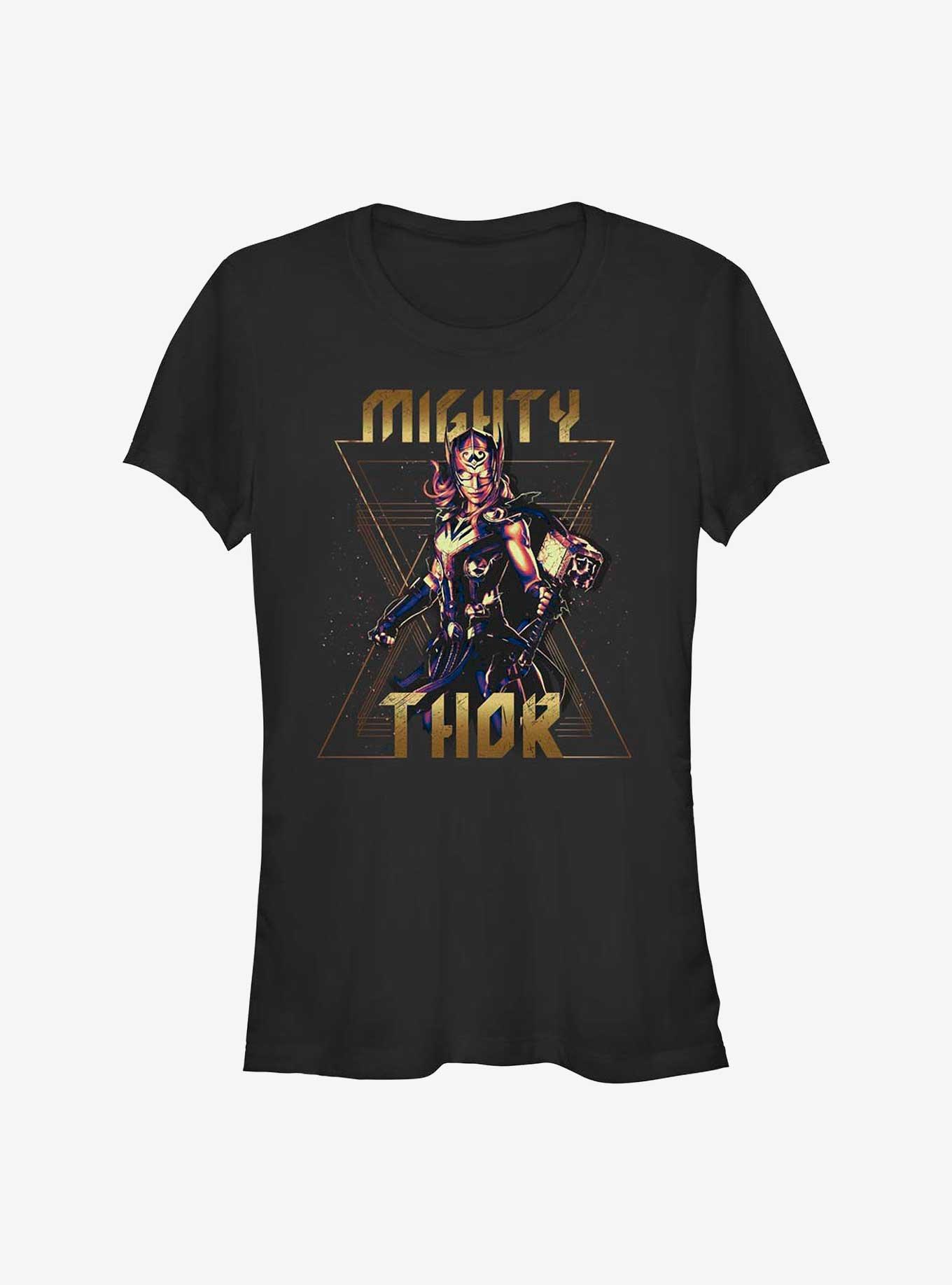 Marvel Thor: Love and Thunder Metal Mighty Thor Girls T-Shirt, BLACK, hi-res