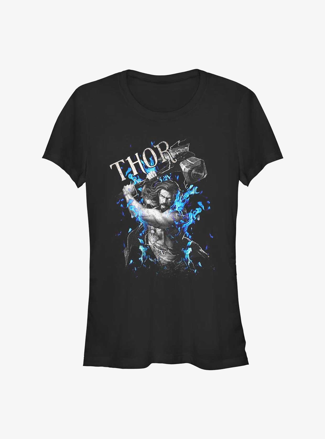 Marvel Thor: Love and Thunder On Fire Girls T-Shirt, BLACK, hi-res