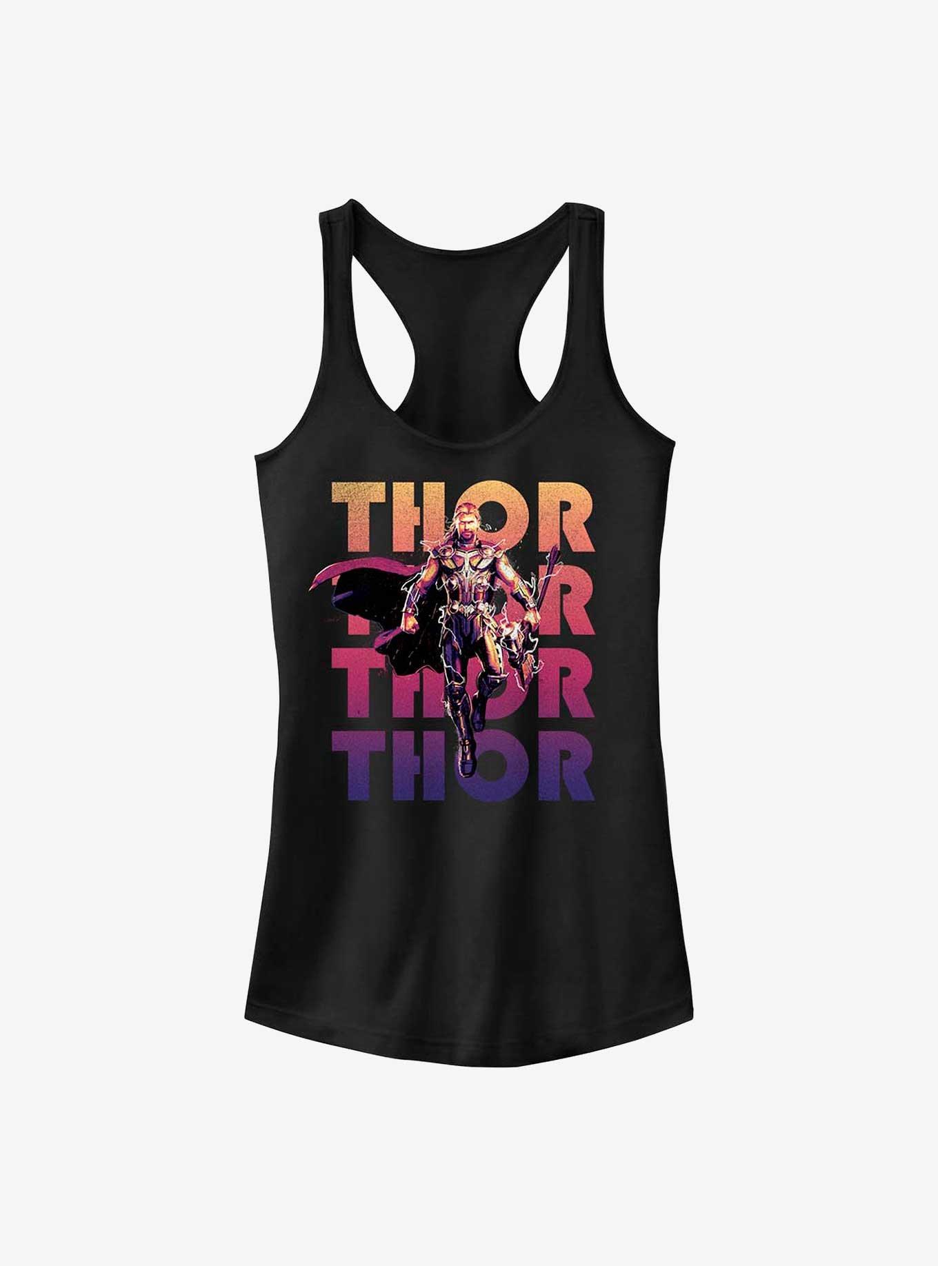 Marvel Thor: Love and Thunder God of Thunder and Lightning Girls Tank, BLACK, hi-res