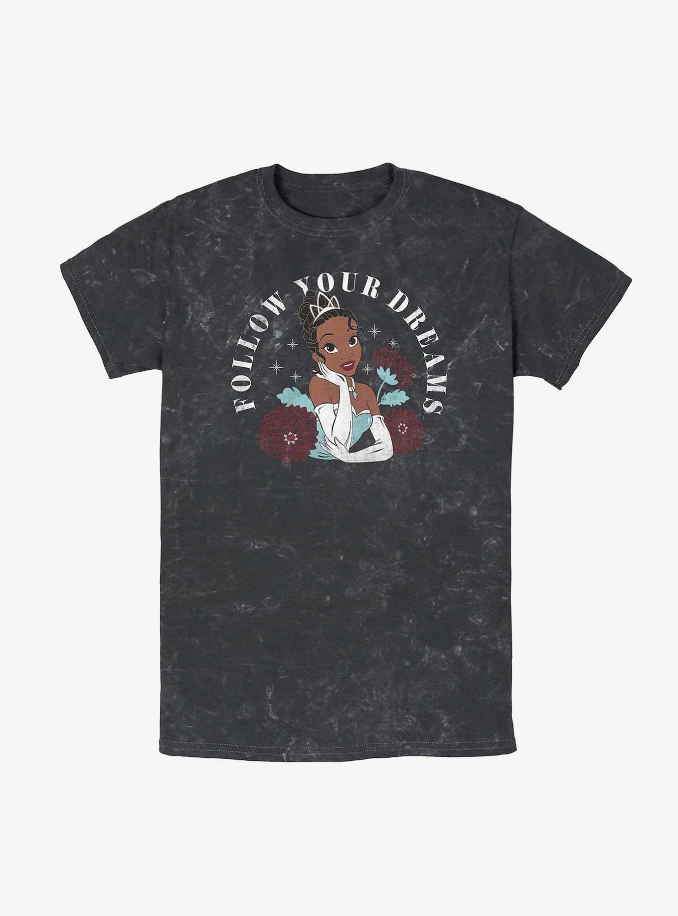 Disney Princesses Tiana Follow Your Dreams Mineral Wash T-Shirt, BLACK, hi-res