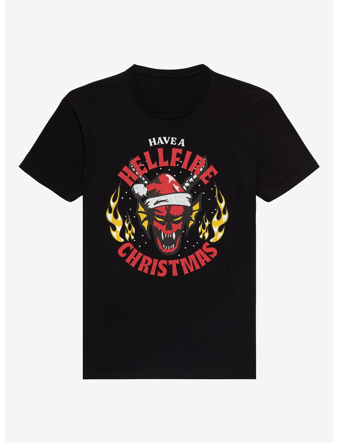 Stranger Things Hellfire Club Christmas T-Shirt, BLACK, hi-res