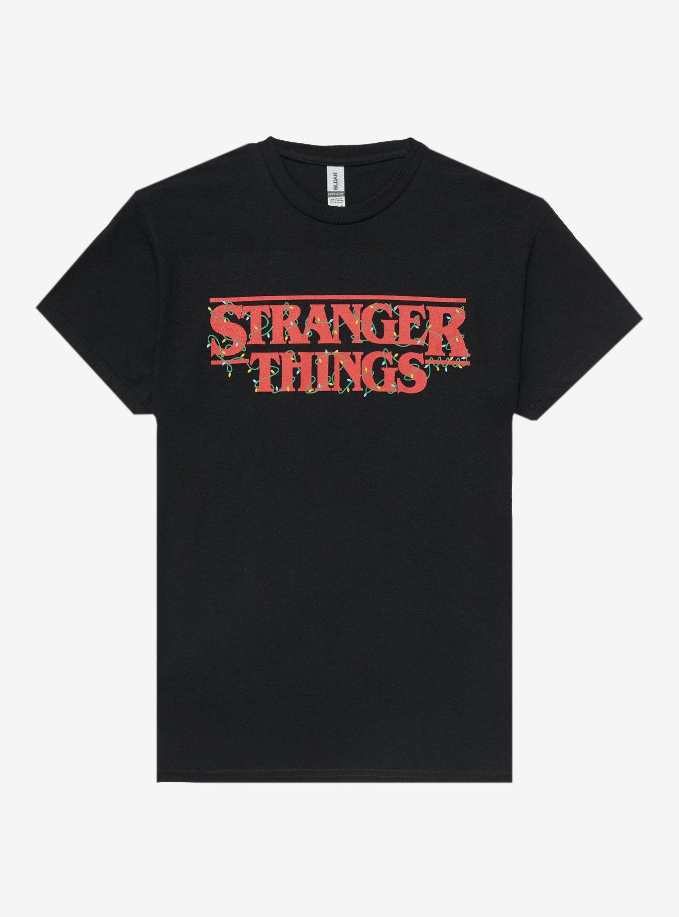 Stranger Things Holiday Lights T-Shirt, BLACK, hi-res