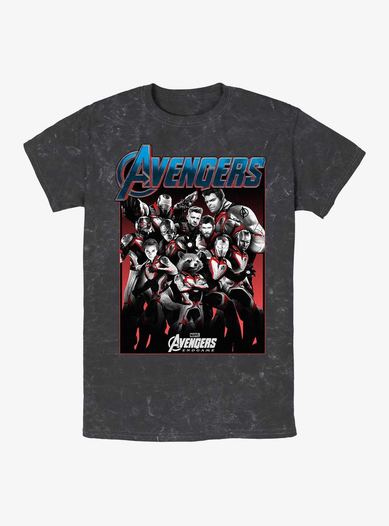 Marvel Avengers Endgame Heroes Mineral Wash T-Shirt, BLACK, hi-res