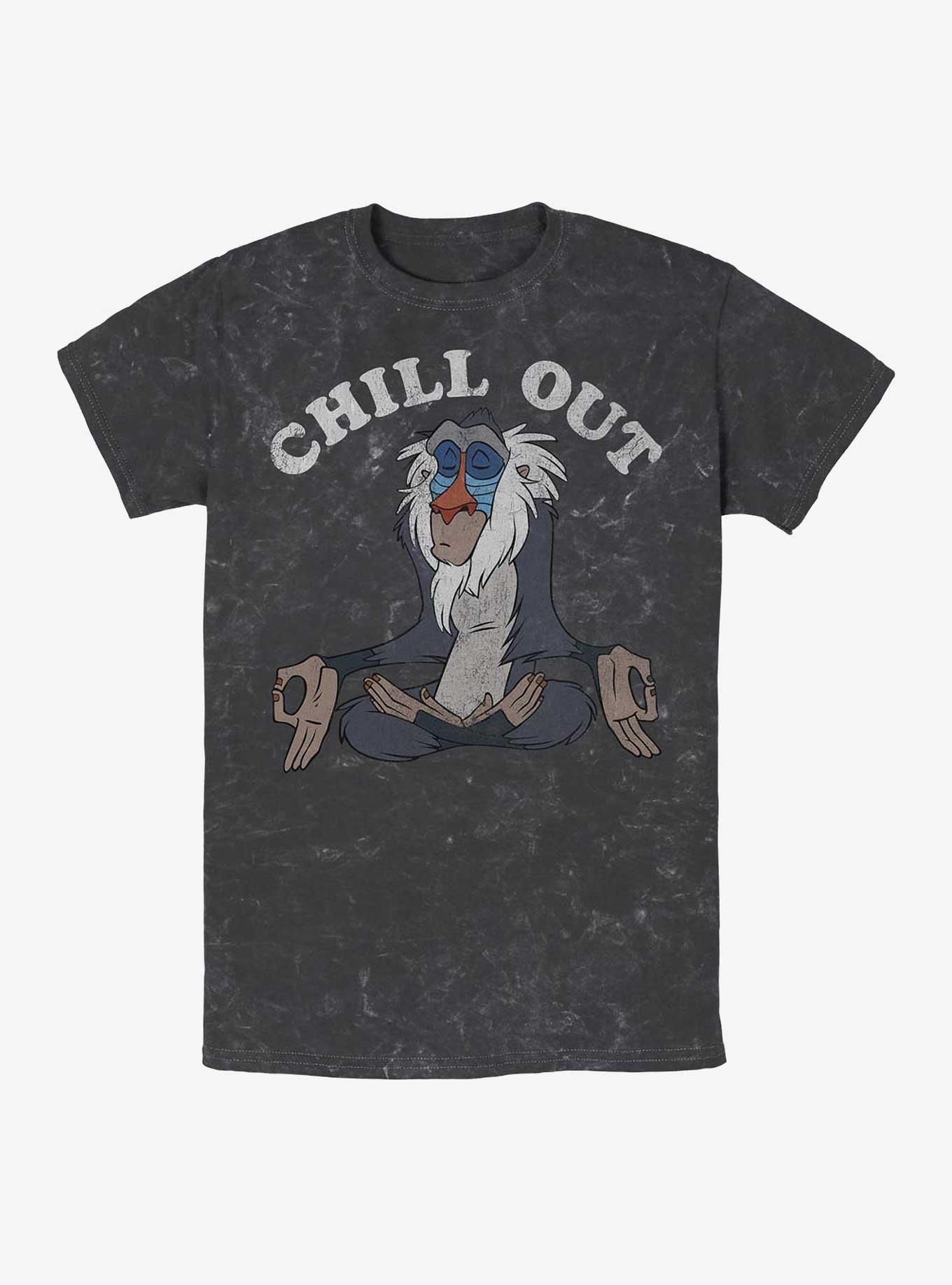 Disney The Lion King Chill Out Rafiki Mineral Wash T-Shirt, BLACK, hi-res