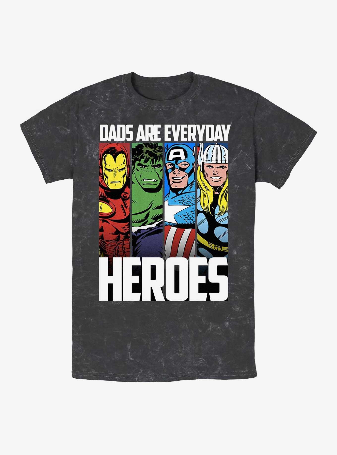 Marvel Avengers Dads Are Everyday Heroes Mineral Wash T-Shirt