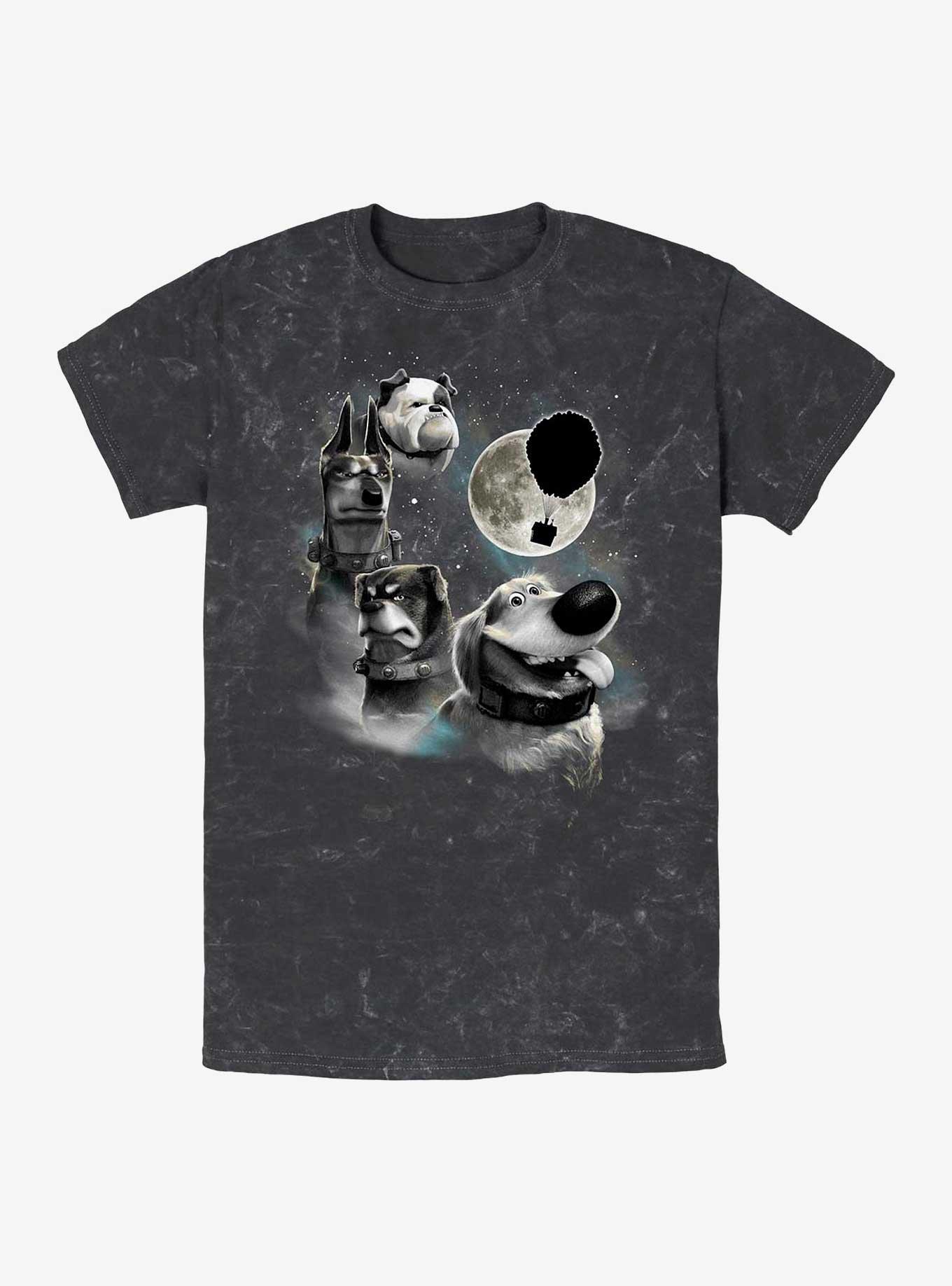 Disney Pixar Up Dug Moon Mineral Wash T-Shirt, BLACK, hi-res