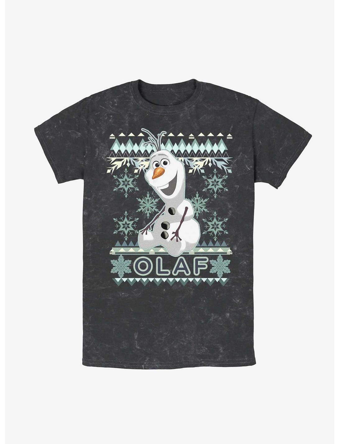 Disney Frozen Olaf Christmas Mineral Wash T-Shirt, BLACK, hi-res