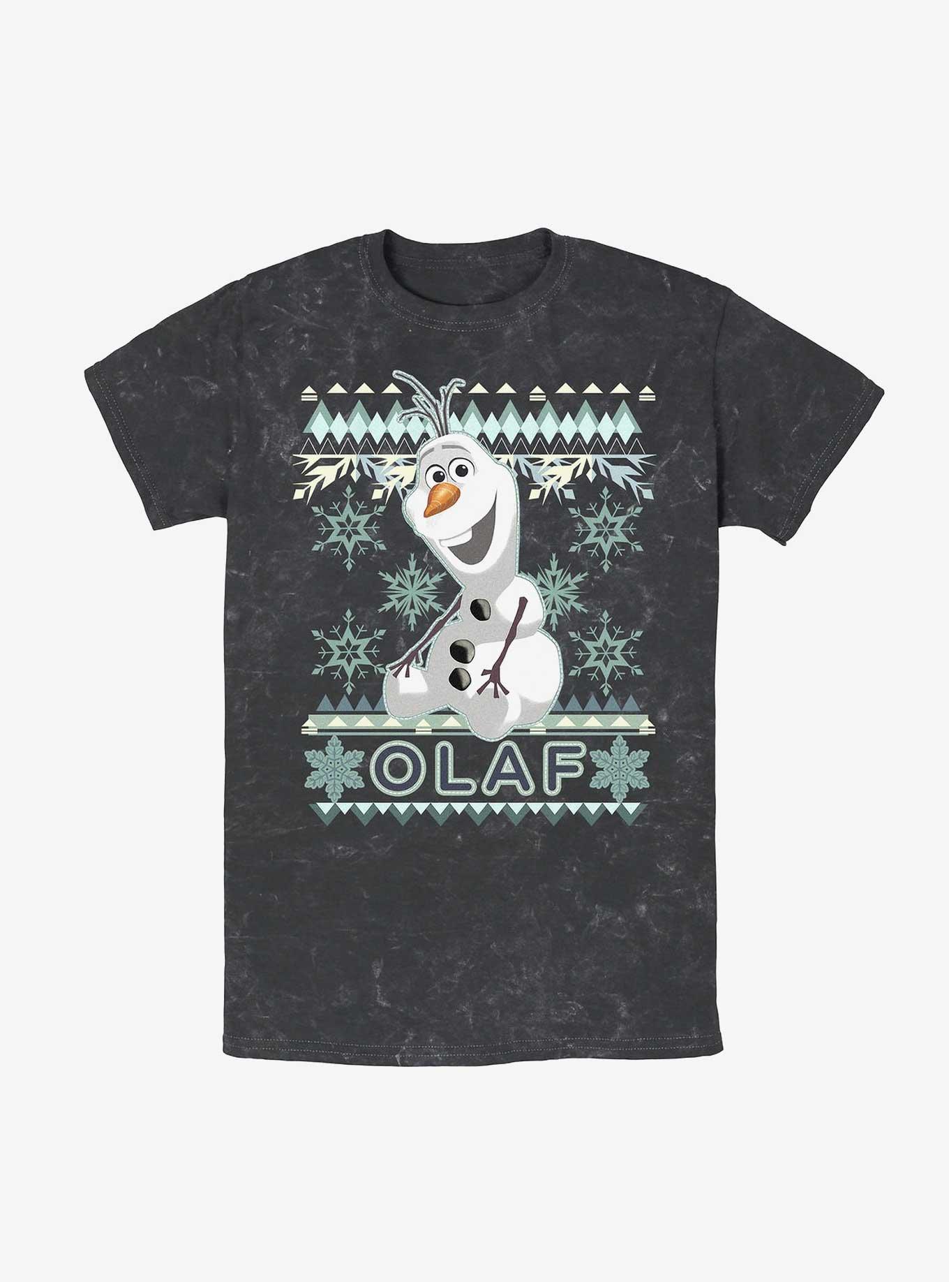 Disney Frozen Olaf Christmas Mineral Wash T-Shirt, BLACK, hi-res