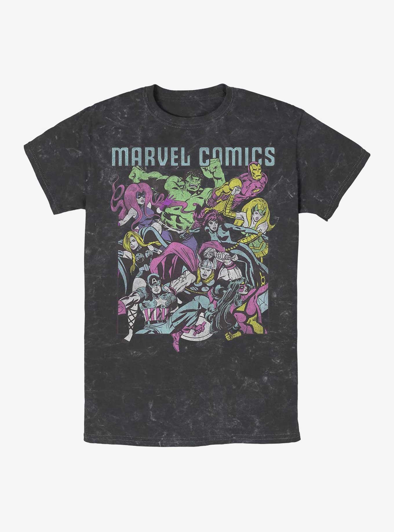 Marvel Comics Avengers Mineral Wash T-Shirt, BLACK, hi-res