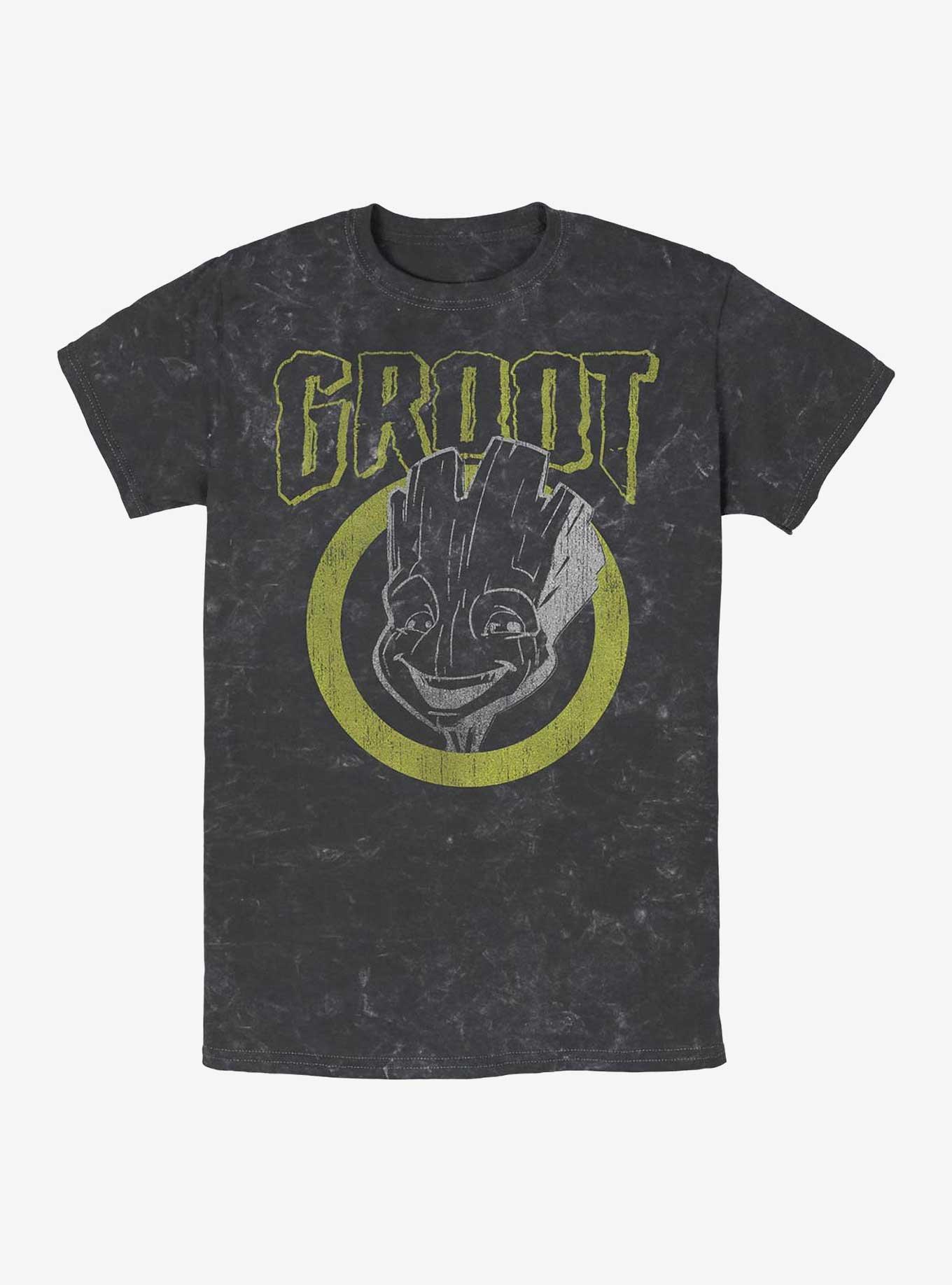 Marvel Grunge Groot Mineral Wash T-Shirt, BLACK, hi-res