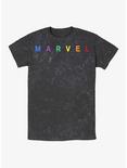 Marvel Rainbow Logo Mineral Wash T-Shirt, BLACK, hi-res