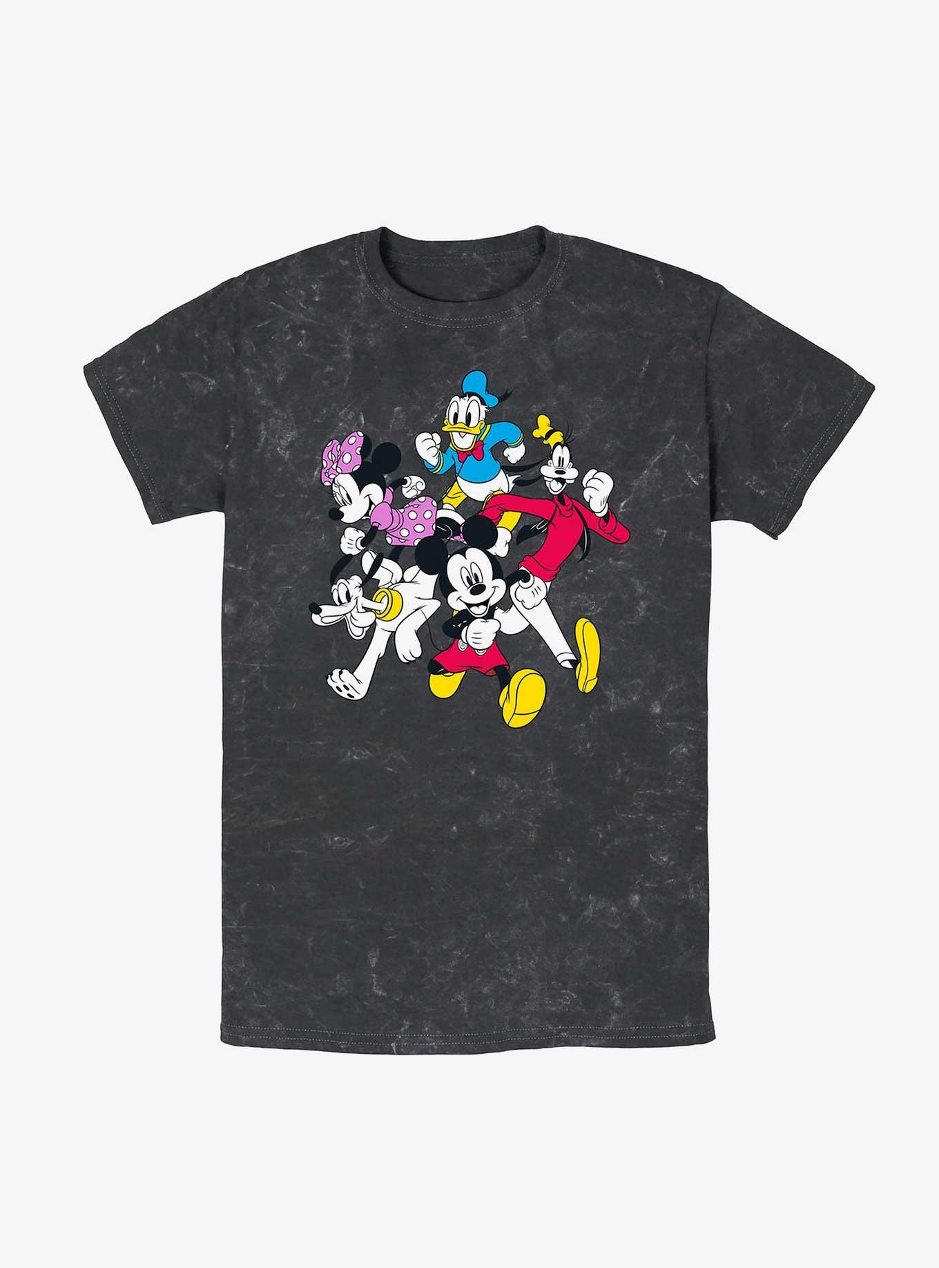 Disney Mickey Mouse & Friends Run Mineral Wash T-Shirt, BLACK, hi-res