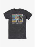 MTV Flag MTV Logo Mineral Wash T-Shirt, BLACK, hi-res