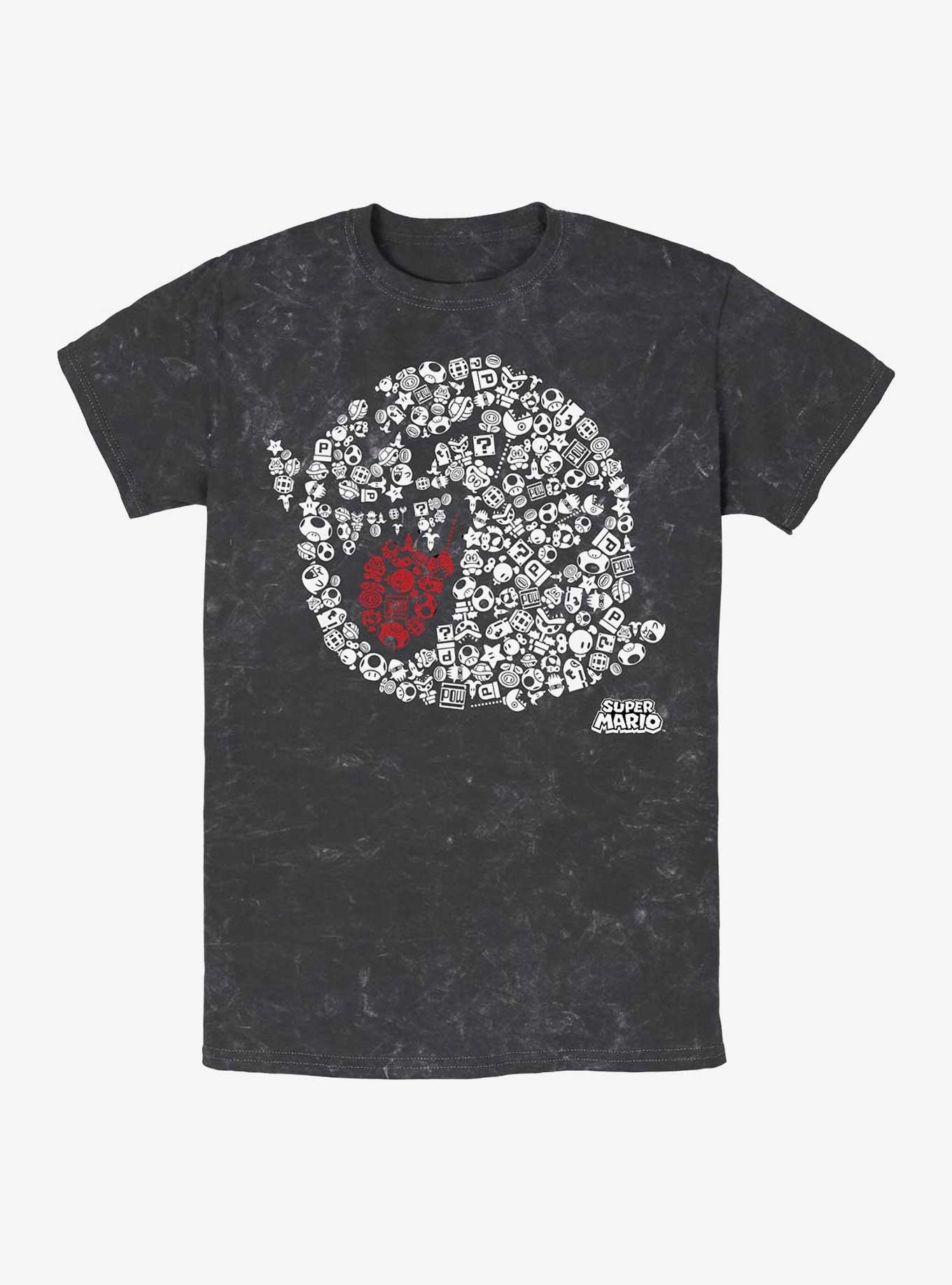 Nintendo Super Mario Boo Tastic Mineral Wash T-Shirt, BLACK, hi-res