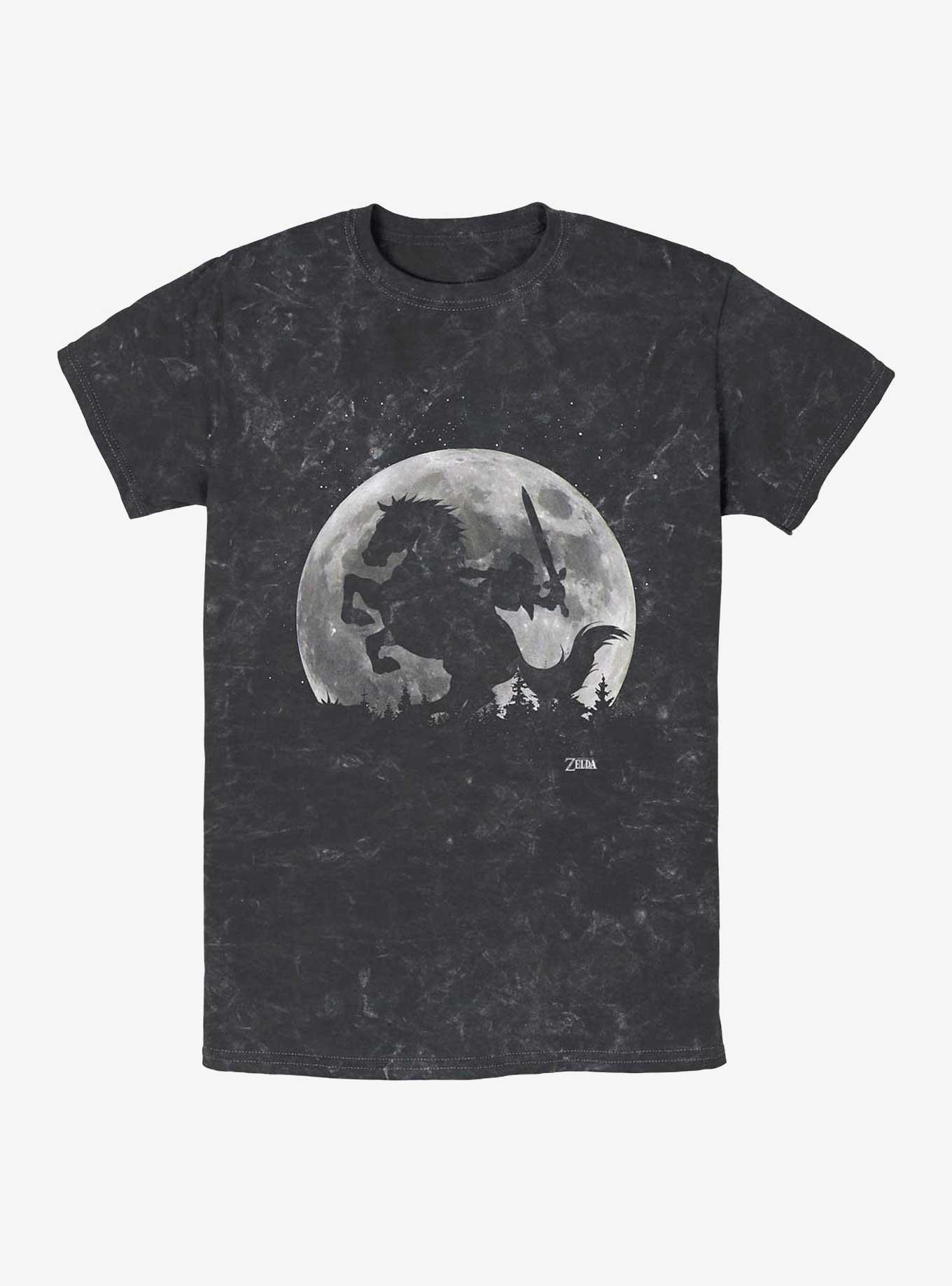 Nintendo Link Moon Mineral Wash T-Shirt, BLACK, hi-res