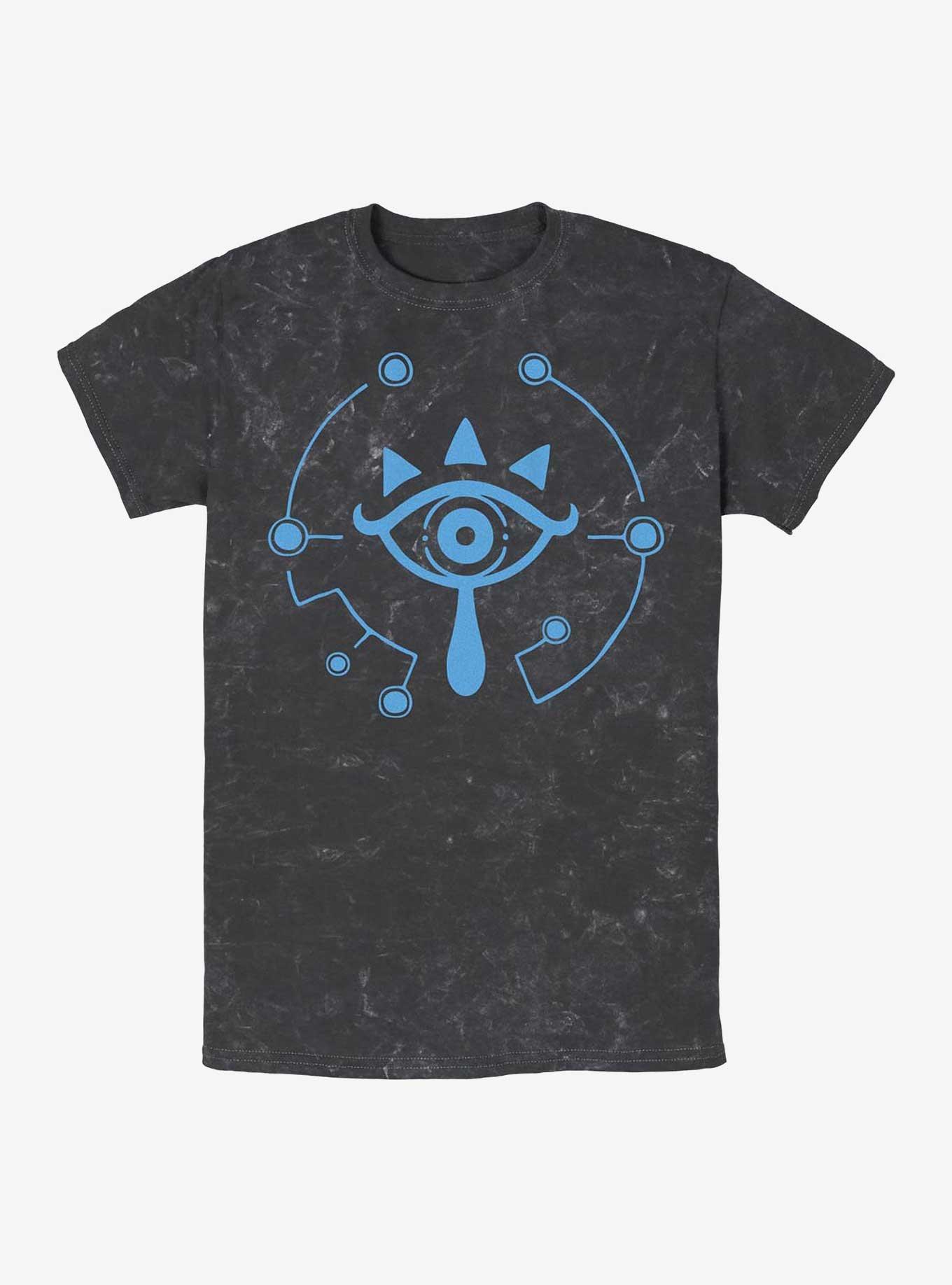 Nintendo Zelda: Breath of the Wild Eye Mineral Wash T-Shirt, BLACK, hi-res