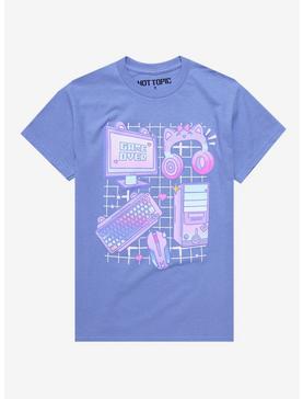 Kawaii Gamer Setup Grid Boyfriend Fit Girls T-Shirt, , hi-res