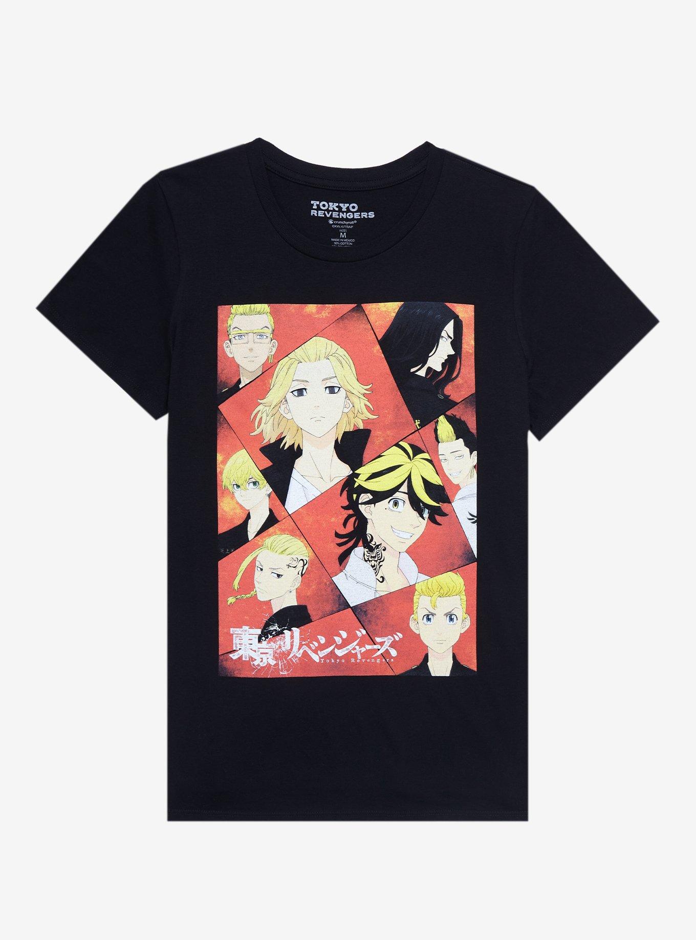 Tokyo Revengers Group Grid Boyfriend Fit Girls T-Shirt, MULTI, hi-res