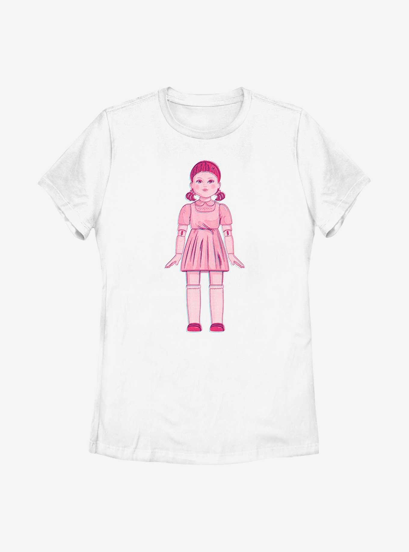 Squid Game Creepy Doll Womens T-Shirt, WHITE, hi-res