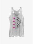 Squid Game Front Man Line Art Womens Tank Top, WHITE HTR, hi-res