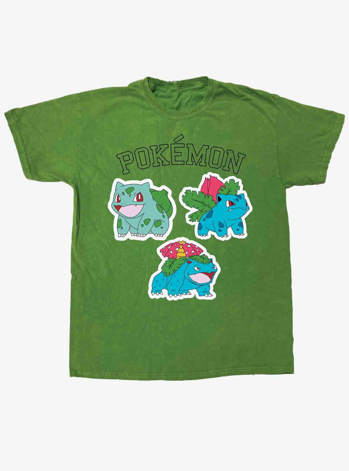Pokemon Grass Types Pigment Wash Boyfriend Fit Girls T-Shirt, MULTI, hi-res