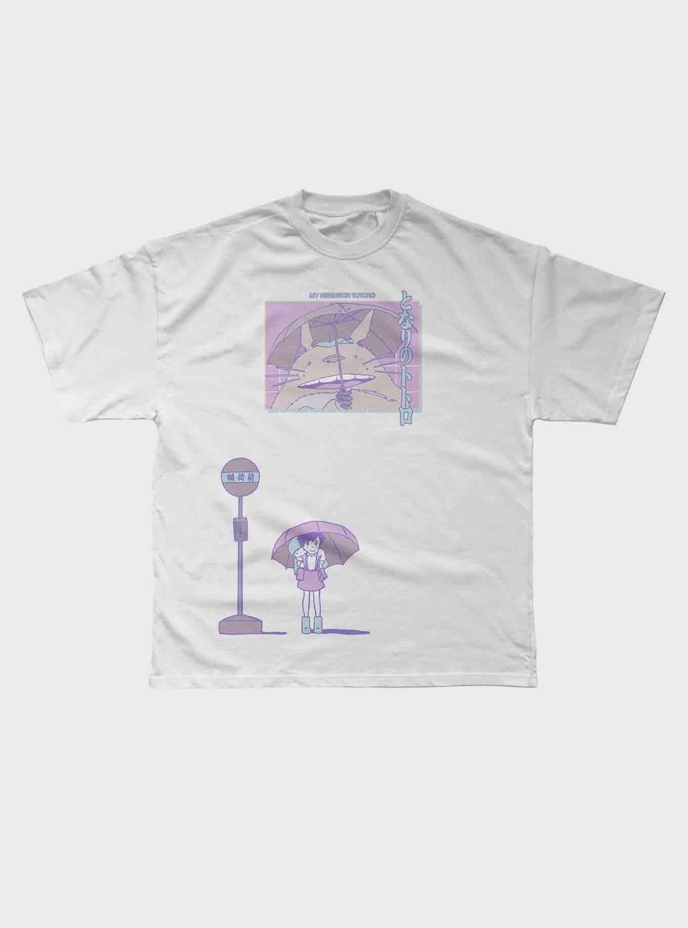 Studio Ghibli My Neighbor Totoro Bus Stop Boyfriend Fit Girls T-Shirt Plus Size, MULTI, hi-res