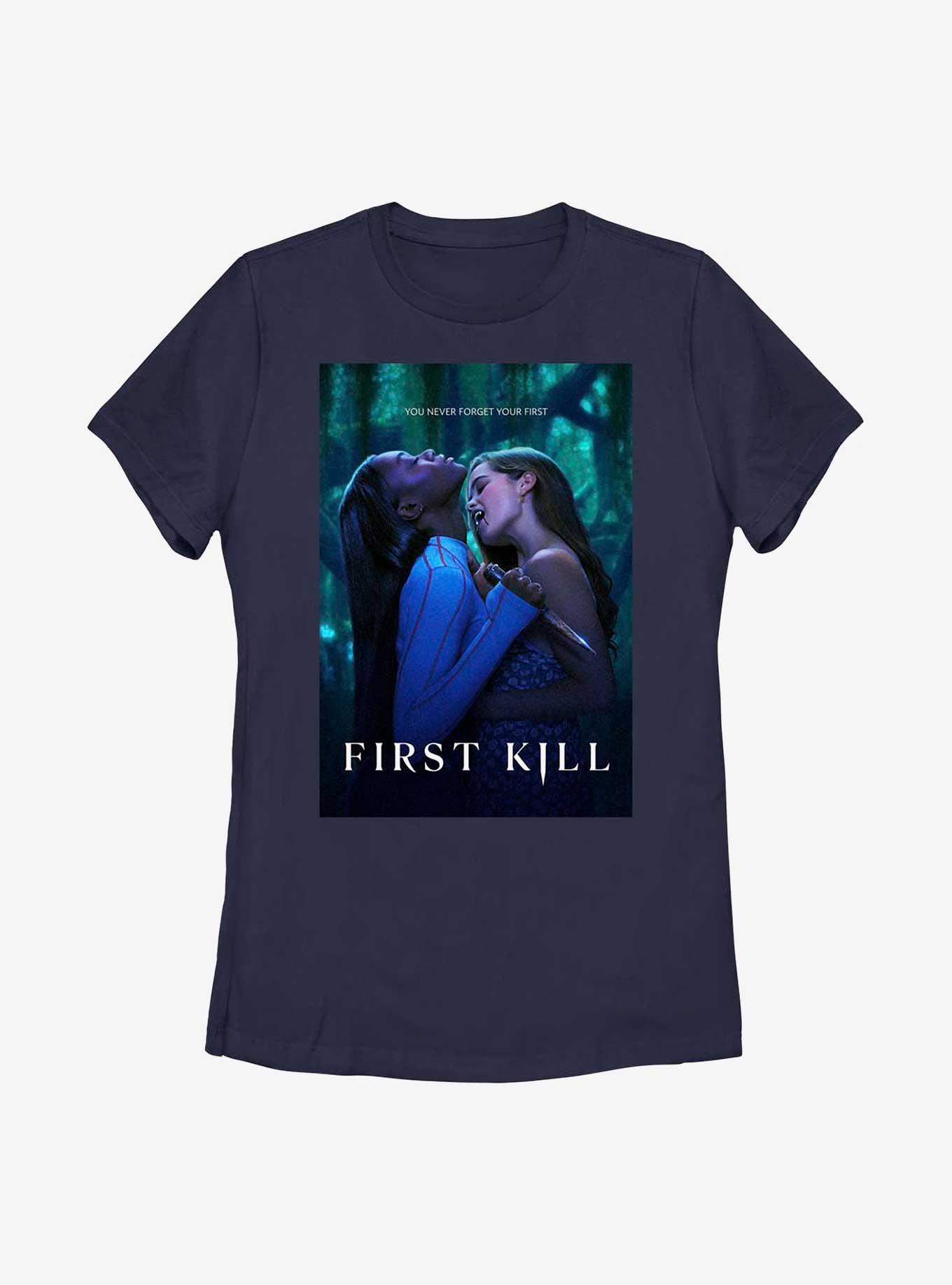 First Kill Forest Bite Juliette & Cal Womens T-Shirt, NAVY, hi-res